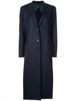 Длинный пиджак в тонкую полоску Giuliva Heritage Collection. Цвет: синий