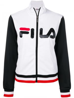 Спортивная куртка с логотипом Fila. Цвет: белый