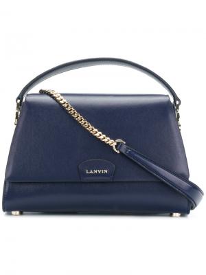 Маленькая сумка-тоут в форме трапеции Lanvin. Цвет: синий