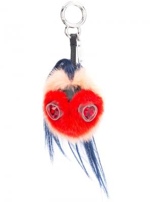 Брелок для ключей в виде монстра с глазами-сердечками Fendi. Цвет: многоцветный