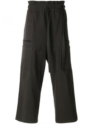 Широкие брюки  с завязками на поясе Damir Doma. Цвет: зелёный