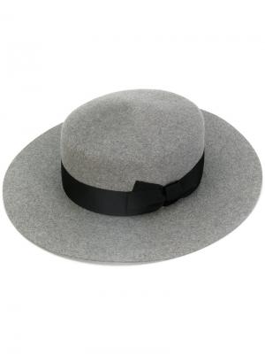 Фетровая шляпа Federica Moretti. Цвет: серый