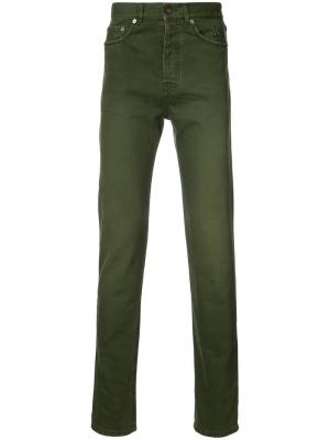 Классические джинсы скинни Saint Laurent. Цвет: зелёный