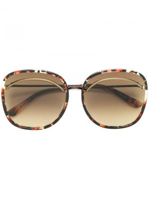 Солнцезащитные очки Nero с эффектом черепашьего панциря Bottega Veneta Eyewear. Цвет: коричневый