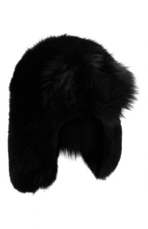 Меховая шапка-ушанка Saint Laurent. Цвет: черный