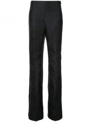 Жаккардовые брюки-палаццо Christian Siriano. Цвет: чёрный