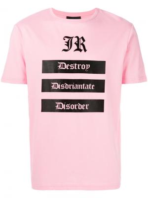Destroy logo T-shirt John Richmond. Цвет: розовый и фиолетовый