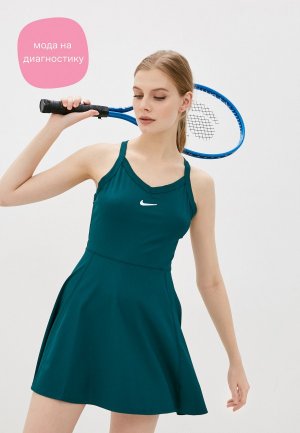 Платье Nike. Цвет: зеленый