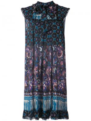 Расклешенное платье с узором пейсли Anna Sui. Цвет: чёрный