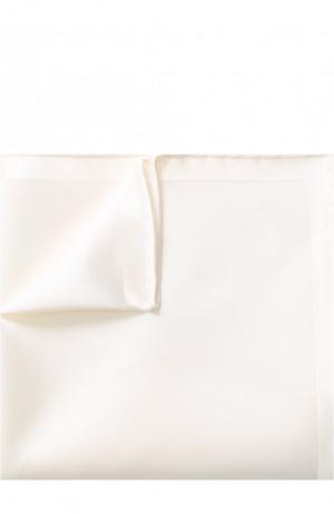 Однотонный шелковый платок Brioni. Цвет: белый