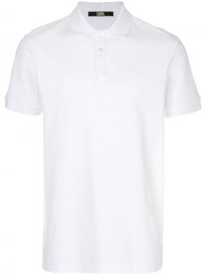 Рубашка-поло Karl Head с логотипом Lagerfeld. Цвет: белый