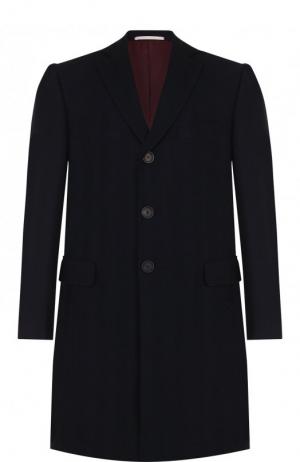 Шерстяное приталенное пальто Pal Zileri. Цвет: темно-синий