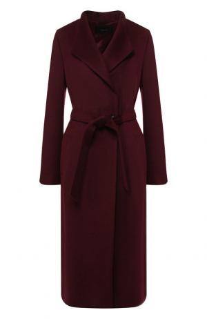 Шерстяное пальто с поясом Windsor. Цвет: бордовый