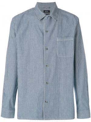 Striped denim shirt A.P.C.. Цвет: синий