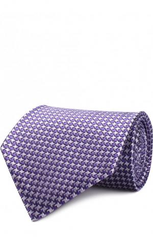 Шелковый галстук с узором Tom Ford. Цвет: сиреневый