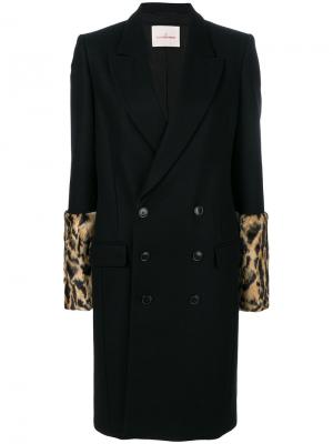 Пальто с леопардовым узором без рукавов A.F.Vandevorst. Цвет: чёрный