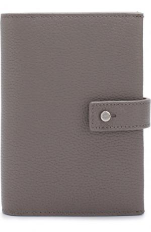 Кожаное портмоне с футляром для кредитных карт Saint Laurent. Цвет: серый