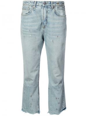Укороченные джинсы R13. Цвет: синий