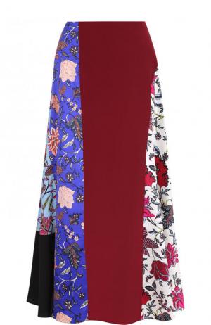 Шелковая юбка-миди с принтом Diane Von Furstenberg. Цвет: разноцветный