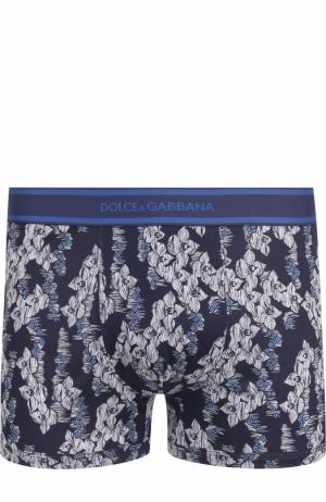 Хлопковые боксеры с принтом Dolce & Gabbana. Цвет: темно-синий