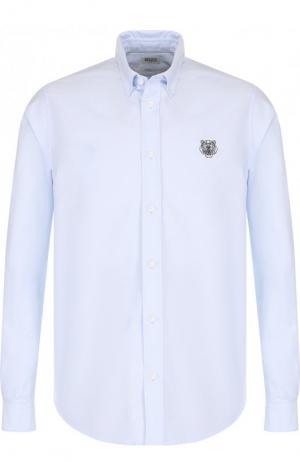 Хлопковая рубашка с воротником button down Kenzo. Цвет: голубой