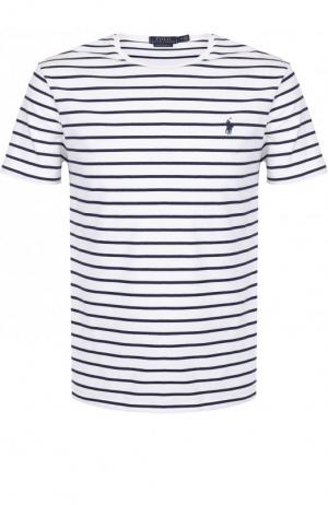 Хлопковая футболка в полоску Polo Ralph Lauren. Цвет: белый
