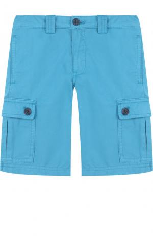 Хлопковые шорты с накладными карманами Dolce & Gabbana. Цвет: бирюзовый
