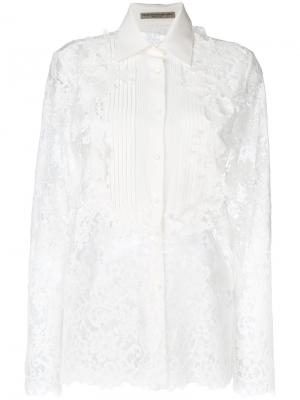 Кружевная рубашка Ermanno Scervino. Цвет: белый