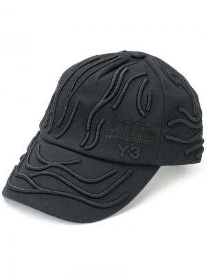 Бейсбольная кепка с вышивкой Y-3. Цвет: чёрный