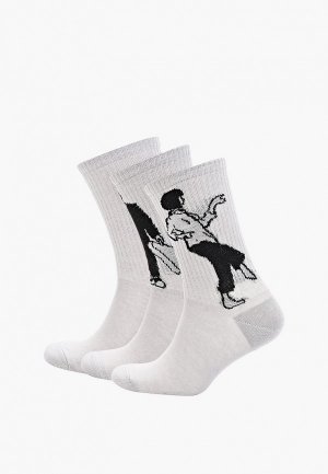 Носки 3 пары bb socks. Цвет: серый