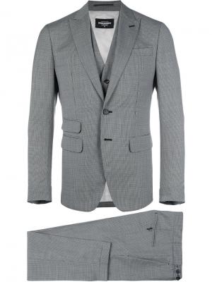 London three-piece checked suit Dsquared2. Цвет: серый