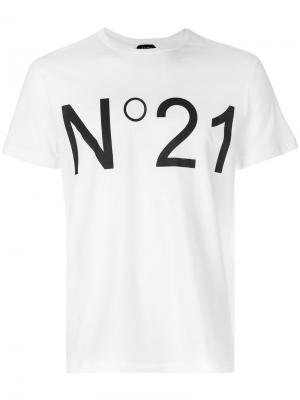 Футболка с принтом логотипа Nº21. Цвет: белый
