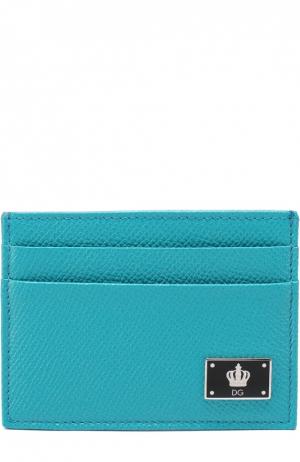 Кожаный футляр для кредитных карт Dolce & Gabbana. Цвет: бирюзовый
