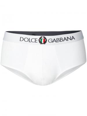 Трусы-боксеры с логотипом Dolce & Gabbana. Цвет: белый