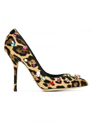 Леопардовые туфли-лодочки Dolce & Gabbana. Цвет: чёрный