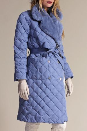 Пуховое пальто NAUMI. Цвет: синий