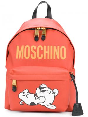 Рюкзак с принтом собаки Moschino. Цвет: красный