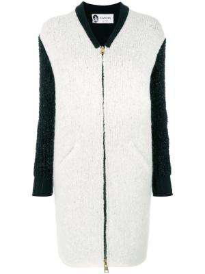 Пальто с контрастными рукавами Lanvin. Цвет: белый