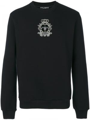 Толстовка с вышивкой эмблемы Dolce & Gabbana. Цвет: чёрный