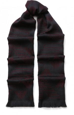 Шерстяной шарф с бахромой Emporio Armani. Цвет: красный