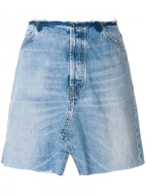 Асимметричная джинсовая юбка мини Iro. Цвет: синий
