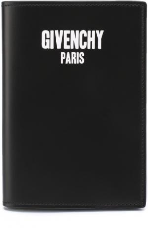 Кожаная обложка для паспорта с логотипом бренда Givenchy. Цвет: черный