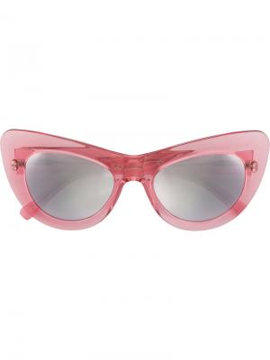 Солнцезащитные очки в оправе кошачий глаз Andy Wolf Eyewear. Цвет: розовый и фиолетовый
