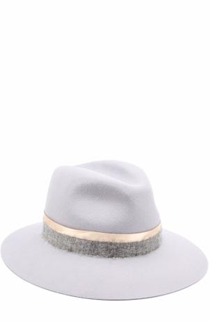 Фетровая шляпа Henrietta с лентой Maison Michel. Цвет: серый