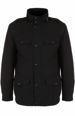 Пуховая куртка на молнии с воротником-стойкой Polo Ralph Lauren. Цвет: черный
